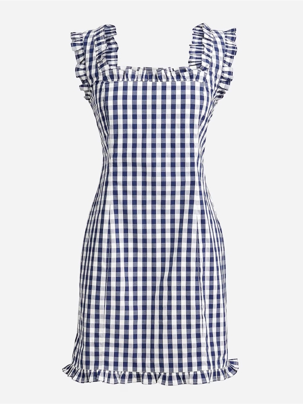 J Crew Ruffle Trim Stretch Cotton Poplin Mini Dress NWT